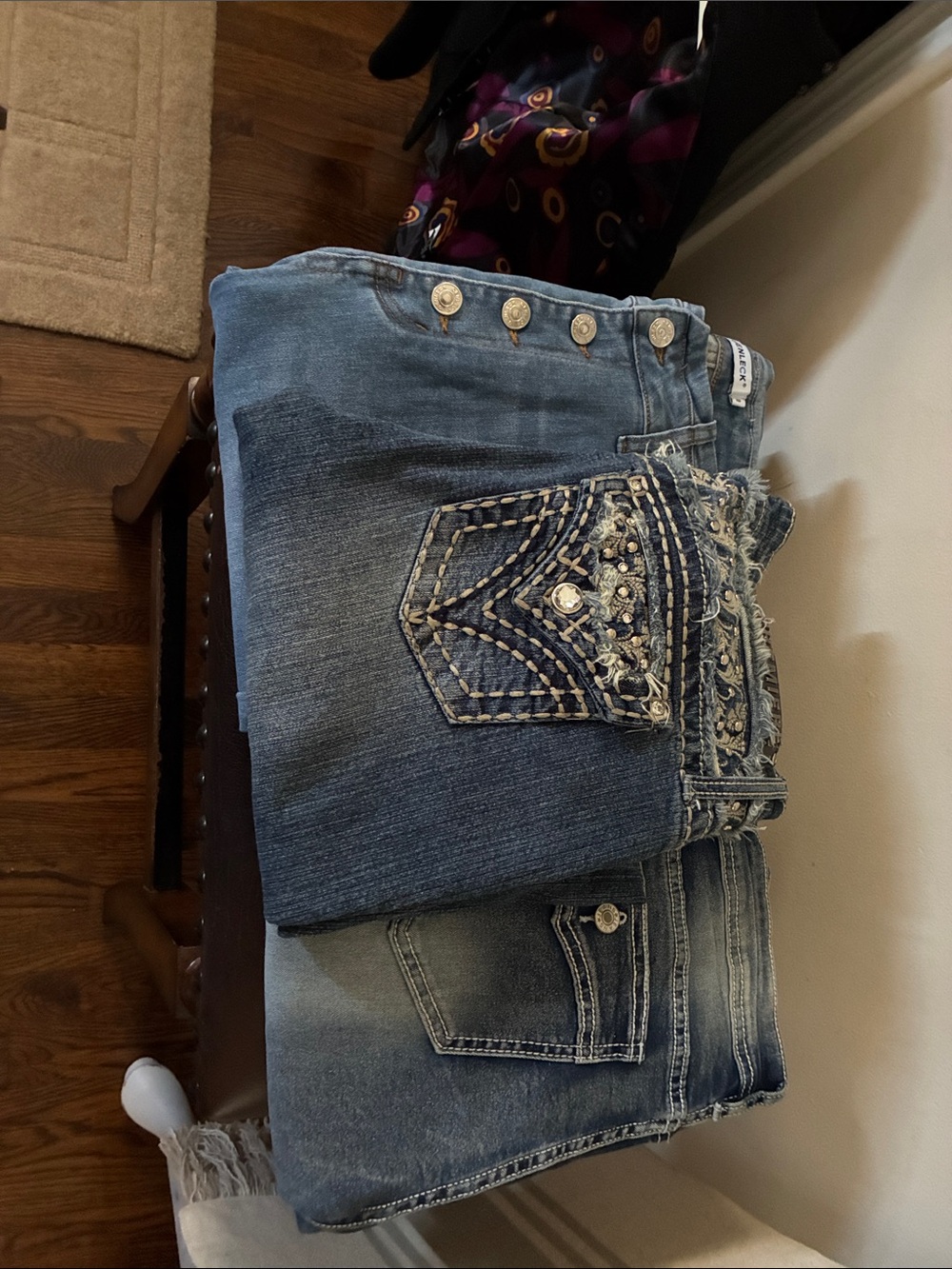 Premier Medium Blue Embellished Boot Cut Jeans